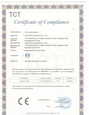 Test Chamber CE Certificate Series