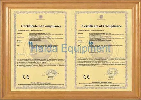 HAIDA شهادة CE من ورقة الرمل حزمة اختبار المعدات